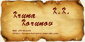Kruna Korunov vizit kartica